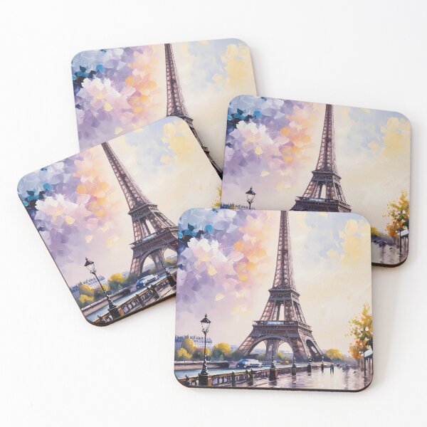 Item preview, Romantic Eiffel Tower at Sunset Painting designed and sold by AHMEDMAMADO.