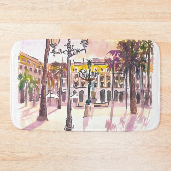 Item preview, Placa Reial Barcelona Catalonia Street Scene designed and sold by artshop77.