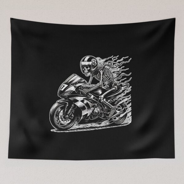 Item preview, SKELETON DARK MOTORCYCLE RACING BYKER RACING CAR NASCAR MOTO GP CHOPPER #ogirdor designed and sold by ogirdorgraphics.