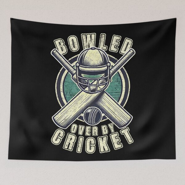 Item preview, Funny Vintage Cricket Design - Bowled Over by Cricket. Humorous gift for cricket players and fans designed and sold by Unitepeople.