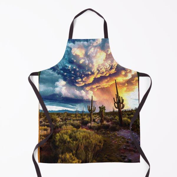 Item preview, Desert Landscape painting cactus sunset storm shower designed and sold by AuroraXGreen.
