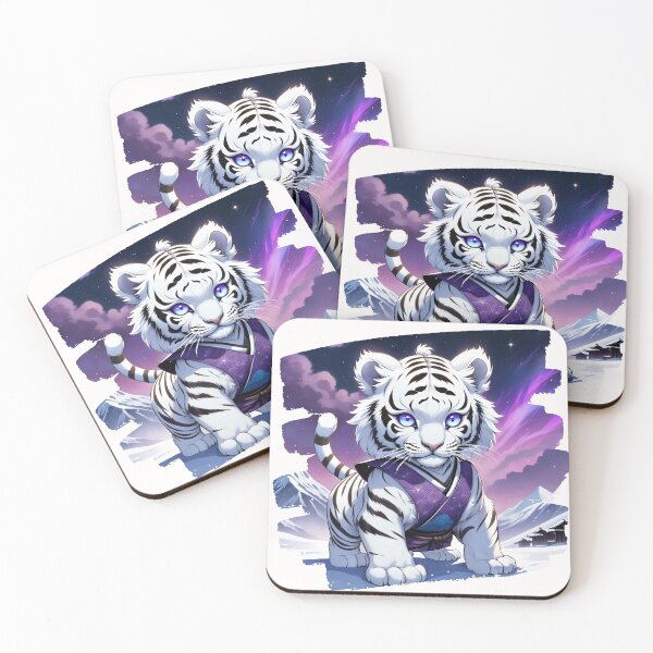 Item preview, Cute White Tiger Ninja Cub in Snow designed and sold by Dynke.