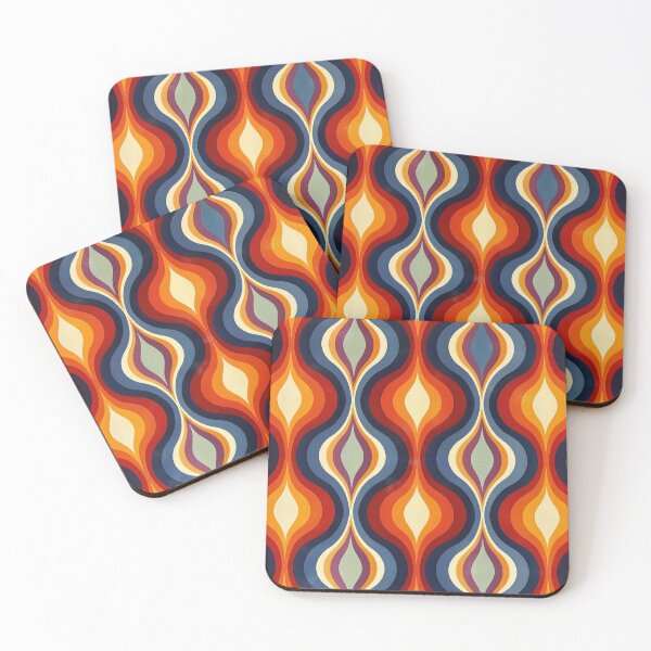 Item preview, Retro Wavy Pattern in Orange and Blue designed and sold by brandway.