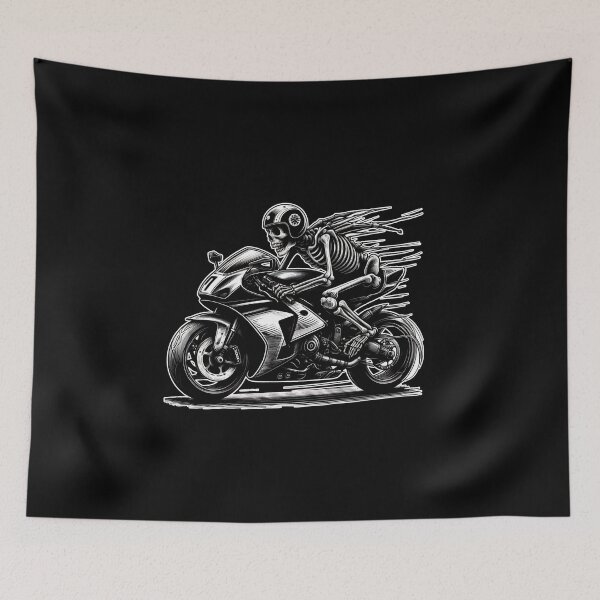 Item preview, SKELETON DARK MOTORCYCLE RACING BYKER RACING CAR NASCAR MOTO GP CHOPPER #ogirdor designed and sold by ogirdorgraphics.