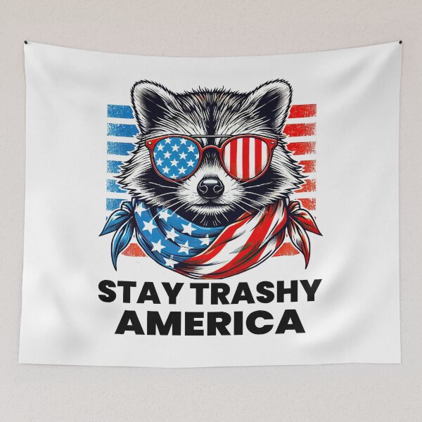 Item preview, Stay Trashy America 4th of July Boys Patriotic Raccoon T-Shirt designed and sold by MAPDDesigns.