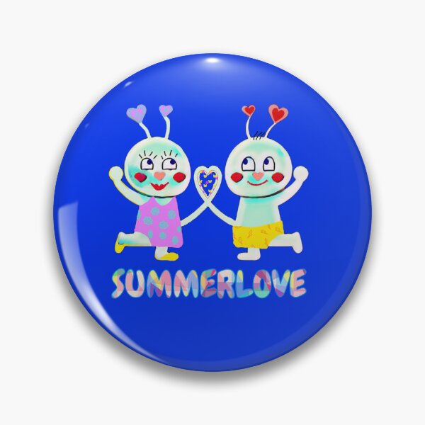 Item preview, Summerlove (bright blue) funny colorful couple with heart -comic style designed and sold by kikidu21.