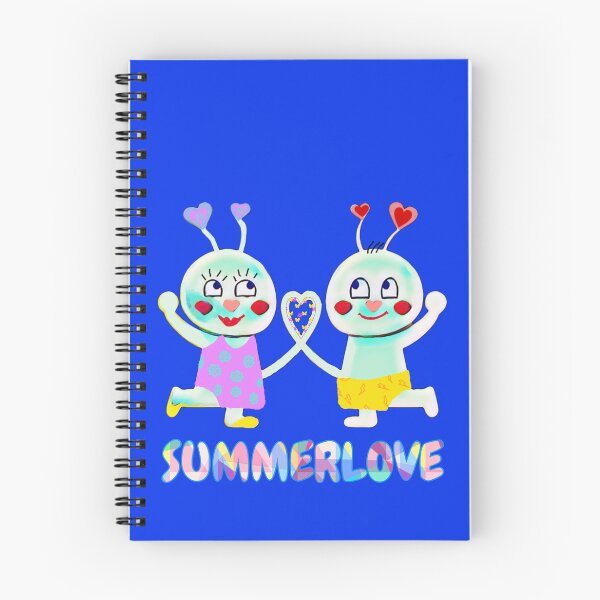 Item preview, Summerlove (bright blue) funny colorful couple with heart -comic style designed and sold by kikidu21.