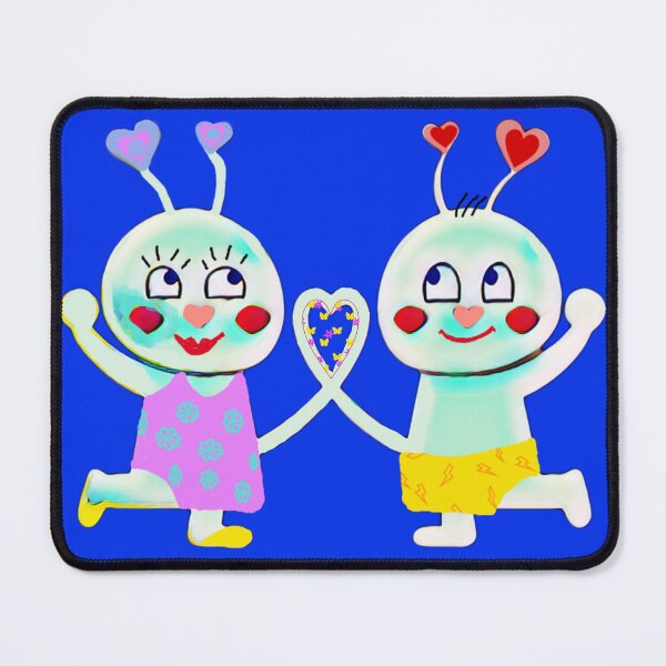 Item preview, Summerlove (bright blue) funny colorful couple with heart -comic style designed and sold by kikidu21.
