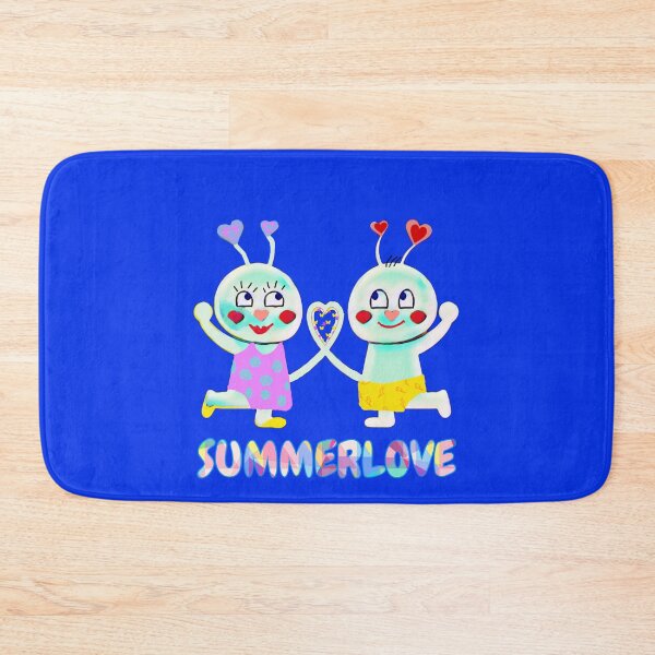 Item preview, Summerlove (bright blue) funny colorful couple with heart -comic style designed and sold by kikidu21.
