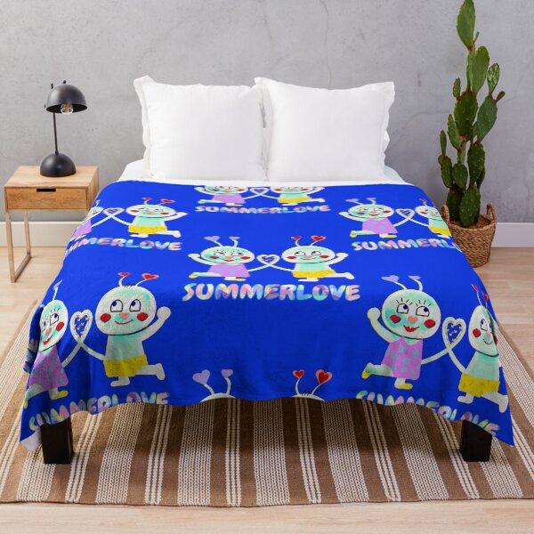 Item preview, Summerlove (bright blue) funny colorful couple with heart -comic style designed and sold by kikidu21.
