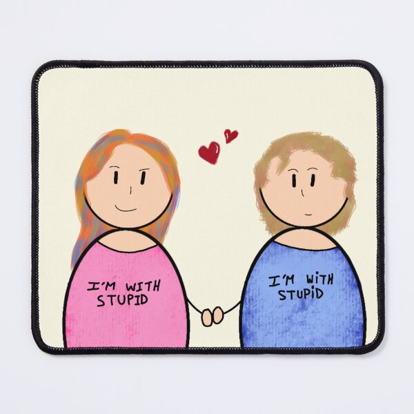 Item preview, Maeve and Alec "I'm with stupid" doodle designed and sold by Marie-Rumbelle.