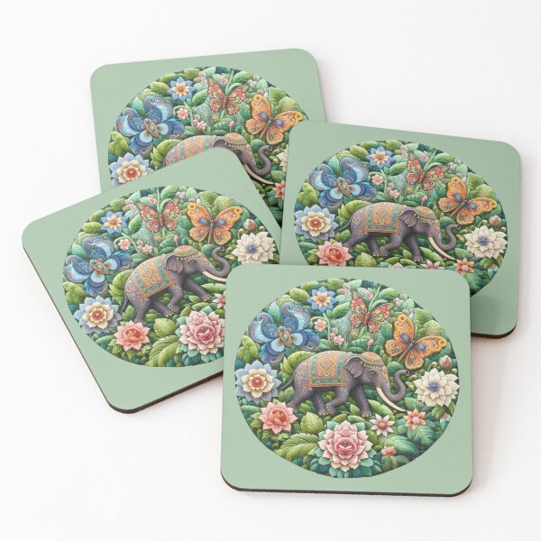 Item preview, India Elephant Motif  designed and sold by Myra365Art.