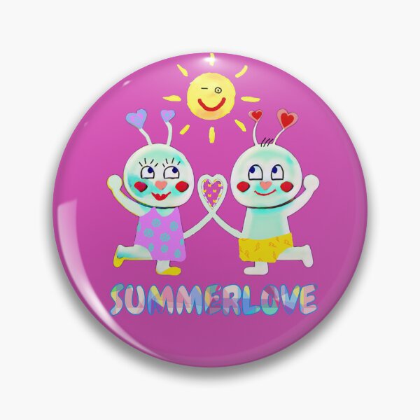 Item preview, Summerlove (pink) funny colorful couple with heart -comic style designed and sold by kikidu21.