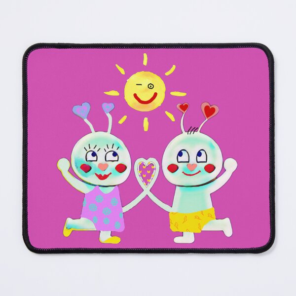 Item preview, Summerlove (pink) funny colorful couple with heart -comic style designed and sold by kikidu21.