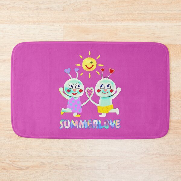 Item preview, Summerlove (pink) funny colorful couple with heart -comic style designed and sold by kikidu21.