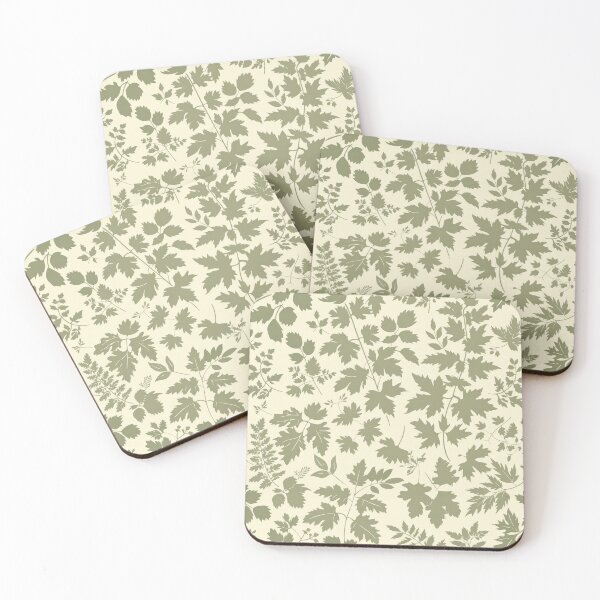 Item preview, Green Leaf Pattern on Cream Background designed and sold by brandway.