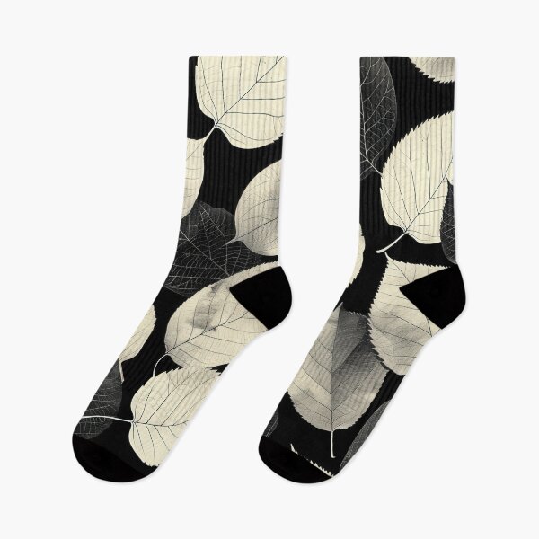 Item preview, Black and White Leaf Pattern designed and sold by brandway.