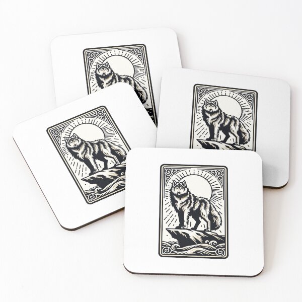 Item preview, Majestic Wolf on Rock Black Card designed and sold by Weknes.