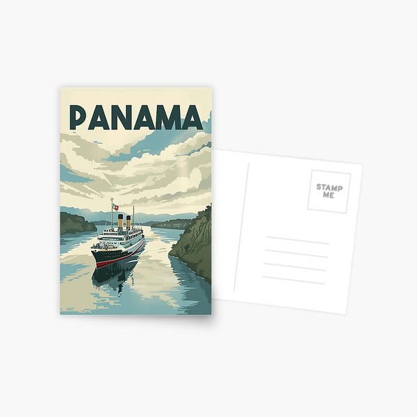 Item preview, A Vintage Travel Illustration of the Panama Canal - Panama  designed and sold by GoodOldVintage.