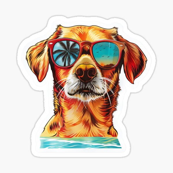 Item preview, Beach Vibes Dog with Sunglasses designed and sold by Print-Patterns.