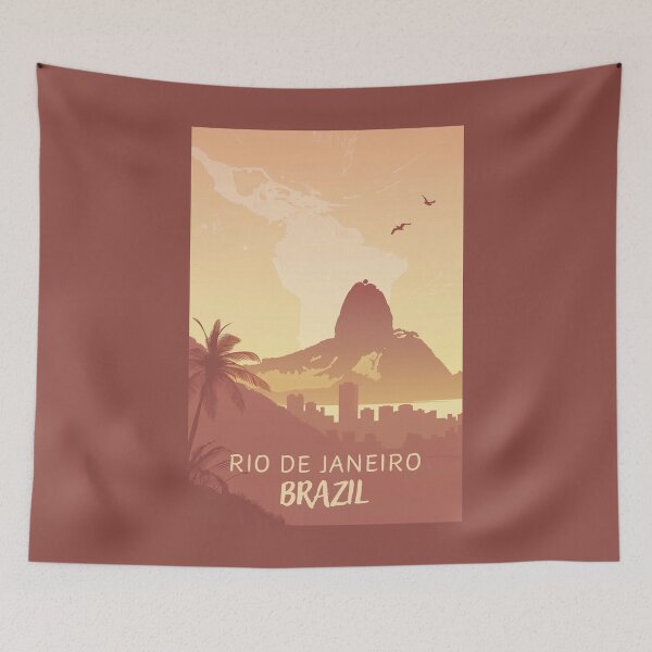 Item preview, A Vintage Travel Illustration of the Rio de Janeiro - Brazil  designed and sold by GoodOldVintage.