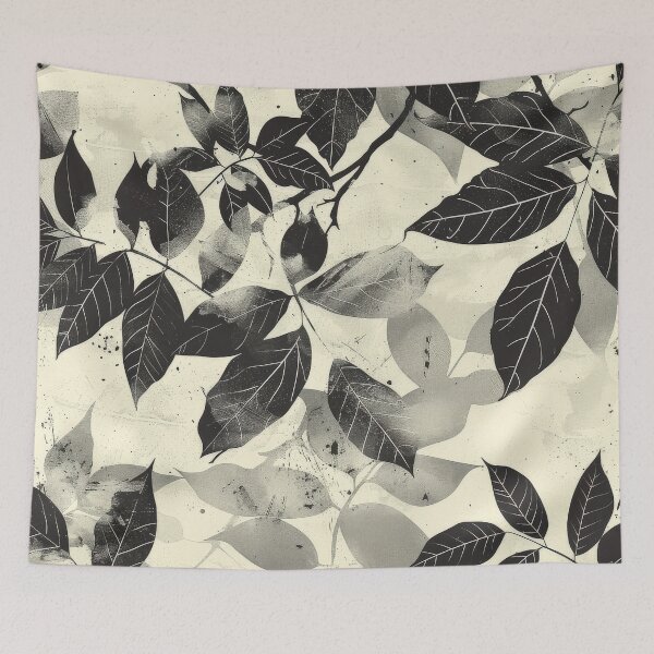 Item preview, Black and White Leaf Pattern designed and sold by brandway.