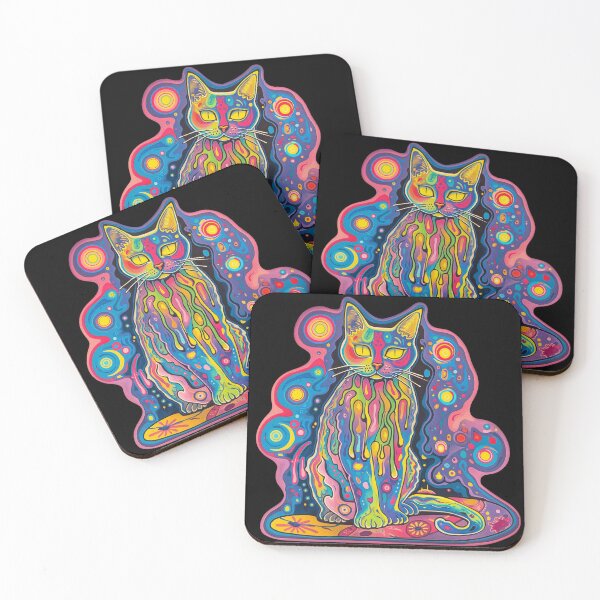 Item preview, Psychedelic Cat Art designed and sold by Midnight Garden.