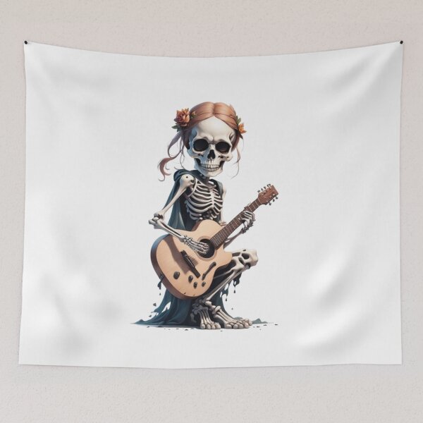 Item preview, Female Skeleton and Guitar designed and sold by Canan Topantas.