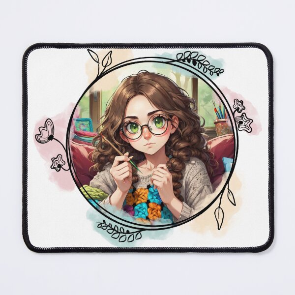 Item preview, Creative Crochet Graphic Art Featuring a Girl Crocheting designed and sold by Dynke.