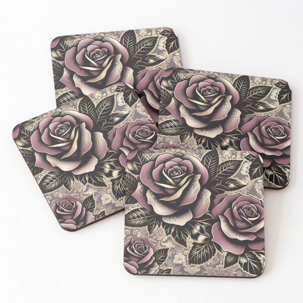 Item preview, Damask With Matte Mauve & Black Roses designed and sold by DesignsByPrnces.