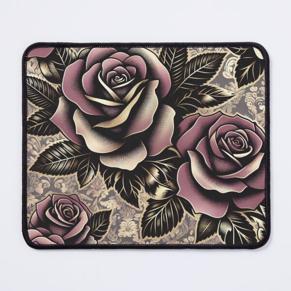 Item preview, Damask With Matte Mauve & Black Roses designed and sold by DesignsByPrnces.