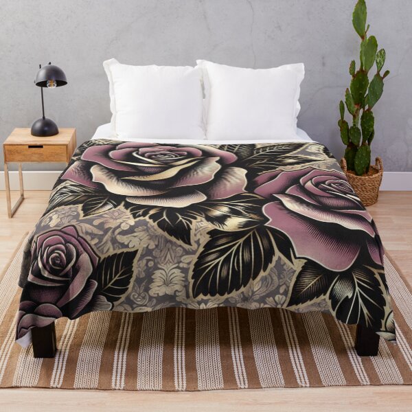 Item preview, Damask With Matte Mauve & Black Roses designed and sold by DesignsByPrnces.