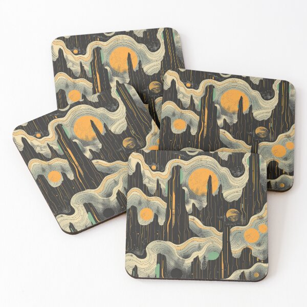 Item preview, Abstract Pattern With Curving Lines and Planets designed and sold by brandway.
