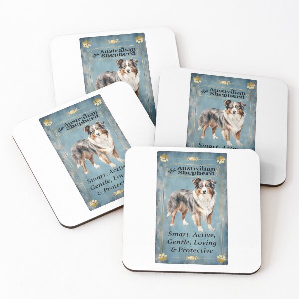 Item preview, Australian Shepherd Tarot Card blue background designed and sold by hotfromaz.