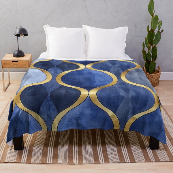 Item preview, Blue and Gold Abstract Pattern designed and sold by brandway.
