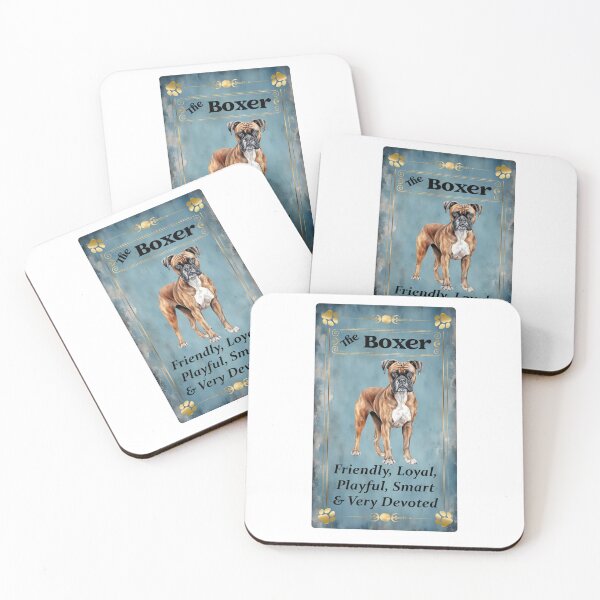 Item preview, Boxer Dog Tarot Card blue background designed and sold by hotfromaz.