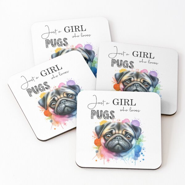 Item preview, Just a Girl who loves Pugs cute Watercolor Pug Art designed and sold by adriana-holmes.