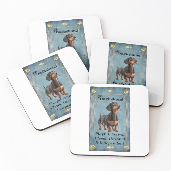 Item preview, Dachshund Tarot Card blue background designed and sold by hotfromaz.