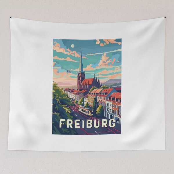 Item preview, Freiburg Travel Poster, Perfect Gift for Travel Enthusiasts, Vintage Style Wall Art, Germany Wall art for home decor, Freiburg print. Sticker designed and sold by Thegalleryshop1.
