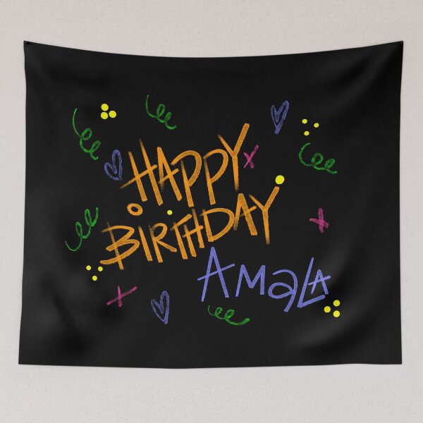 Item preview, HAPPY BIRTHDAY AMALA CUSTOM NAME  designed and sold by GIVENGRACE.ART.