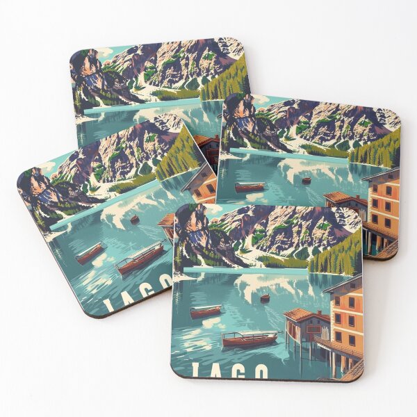Item preview, Lago Di Braies Travel Poster, Perfect Gift for Travel Enthusiasts, Vintage Style Wall Art, Italy Wall art for home decor, Lago Di Braies print. Sticker designed and sold by Thegalleryshop1.