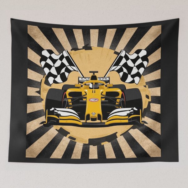 Item preview, Vintage Formula Racing Yellow Car Retro 80s 90s Style designed and sold by Digi-Bay.