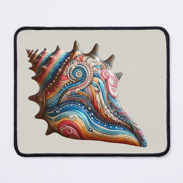 Item preview, Colorful Bohemian Conch Shell Art designed and sold by SeaStarAlex.
