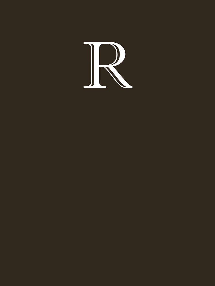 Aperçu 7 sur 7. T-shirt essentiel avec l'œuvre Monogramme R créée et vendue par ShellSticker.