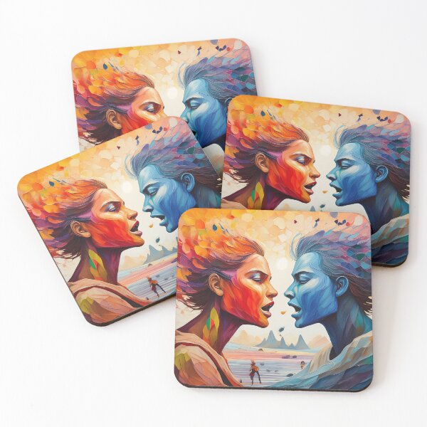 Item preview, “Confrontation of the happy and the sad” designed and sold by Tecno-Art-Land.