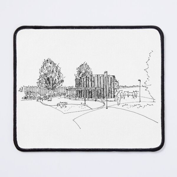 Item preview, Contemporary architecture hand drawing architecture black and white monochrome architectural drawing designed and sold by junyangcaidraw.