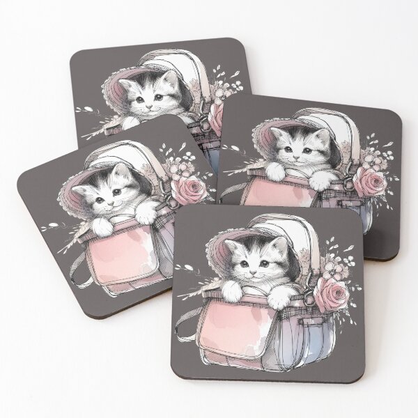 Item preview, Adorable Cat in Baby Carrier Sketch,   designed and sold by PaintMeWorld.