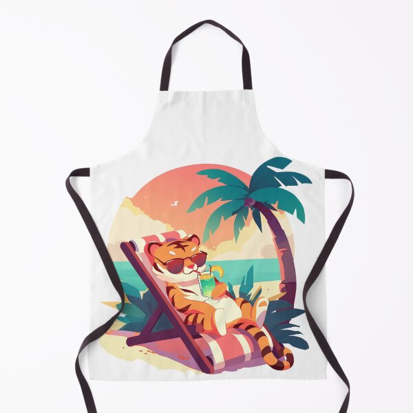 Item preview, Tiger's Beach Day: Sun, Relaxation, and Refreshing Drinks designed and sold by ImprintEmporium.