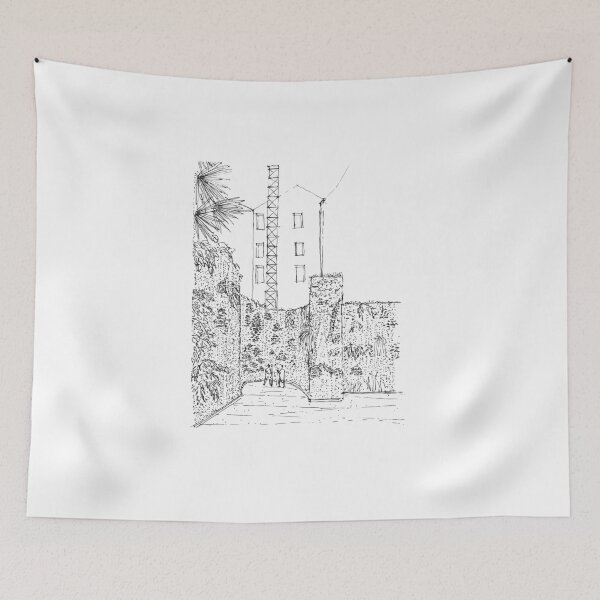 Item preview, Plant wall Bordeaux hand drawing architecture black and white monochrome sketch architectural drawing designed and sold by junyangcaidraw.