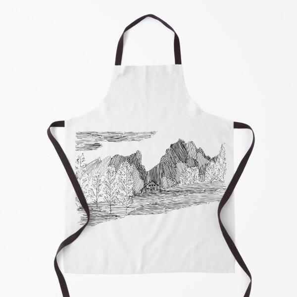 Item preview, House in the mountains hand drawing architecture black and white monochrome architectural drawing designed and sold by junyangcaidraw.